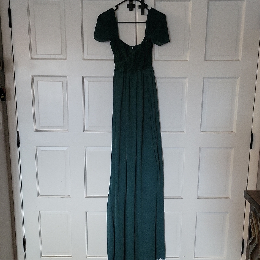 Green Ruched Sweetheart Chemise